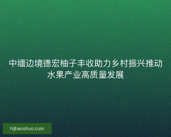 中缅边境德宏柚子丰收助力乡村振兴推动水果产业高质量发展